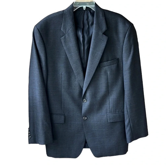 Lauren Ralph Lauren 100% Wool Charcoal Grid Blazer Sports Coat. 46R - Picture 1 of 10